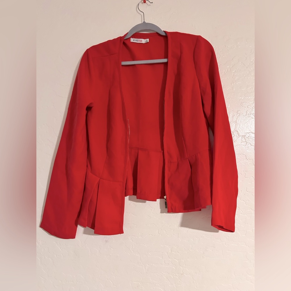 Just fab 
Medium red coat